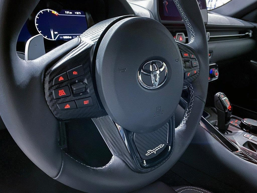 "Supra" Steering Wheel Trim Overlays (Full Set) - 2020+ Supra
