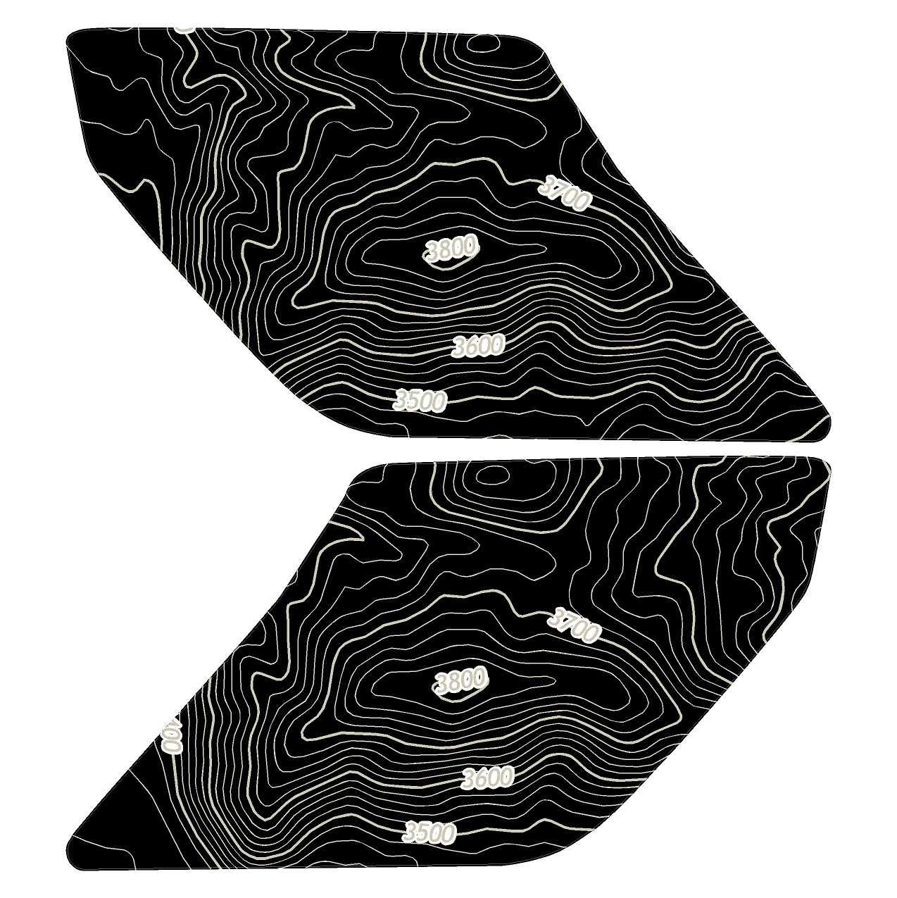 Topo Interior Lower Door Card Insert Overlays (Printed Series) - 2021+ Bronco 2 Door