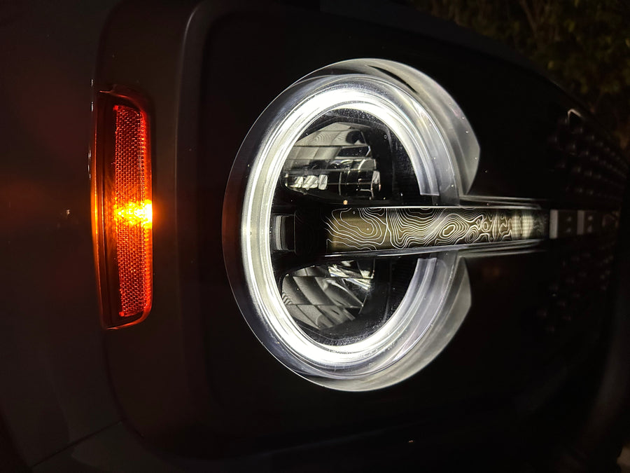 Topo Signature DRL Bar Overlays (Printed Series) - 2021+ Bronco (Signature Headlights)