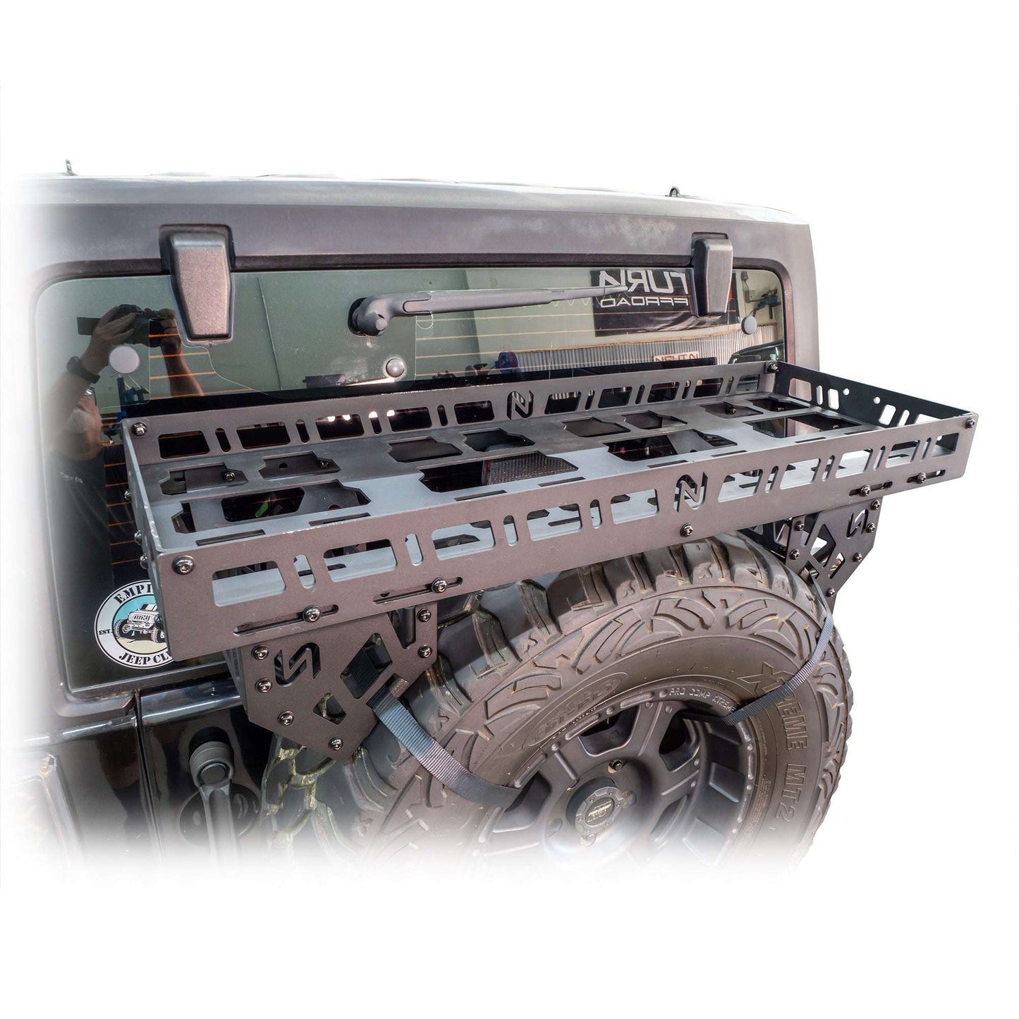 Spare Tire Storage Rack for Universal Externally Mounted Spare Tires