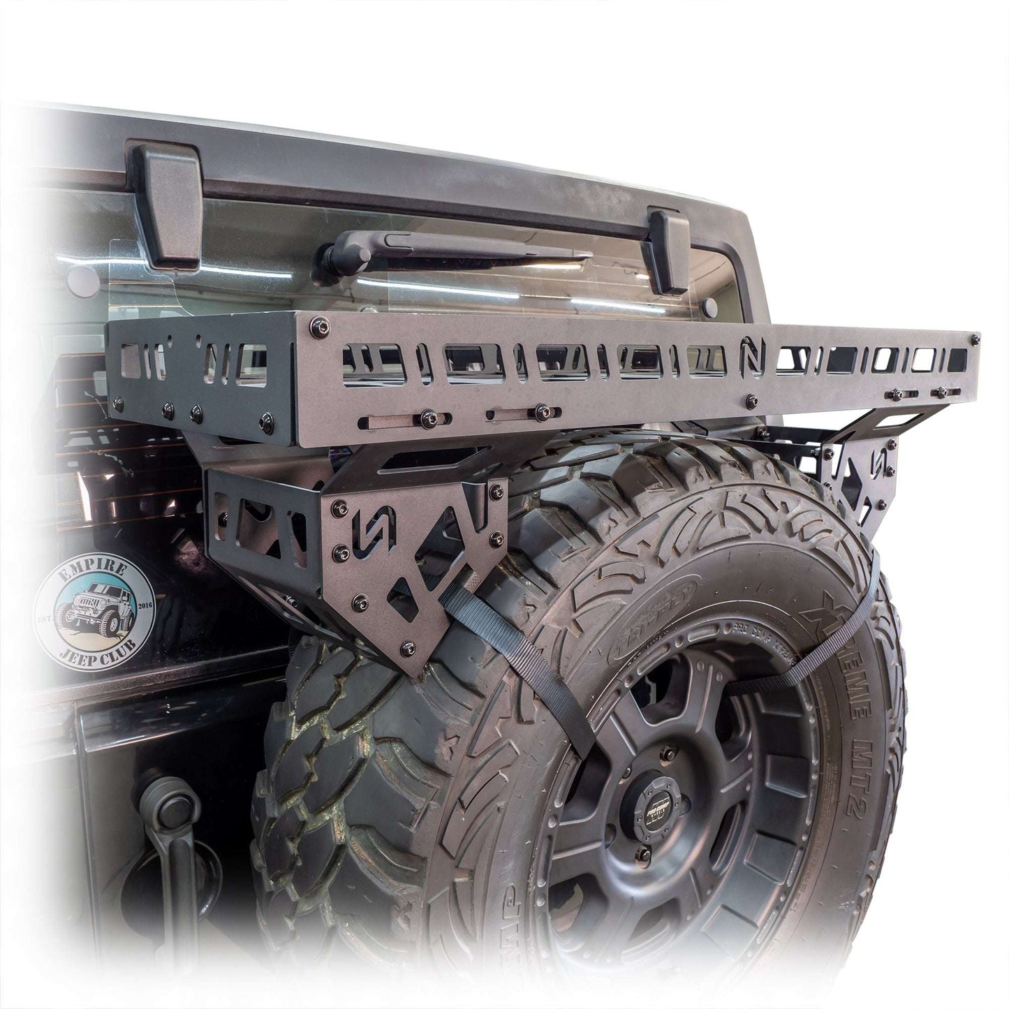 Spare Tire Storage Rack for Universal Externally Mounted Spare Tires